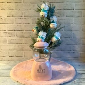 Rae Dunn Ceramic Elf Snacks Pink Gumball Canister